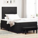vidaXL Lit à ressorts avec matelas Noir 120 x 200 cm Velours