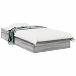vidaXL Cadre de lit avec tiroirs sans matelas sonoma gris 90x190 cm