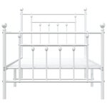 vidaXL Cadre de lit métal sans matelas avec pied de lit blanc 80x200cm