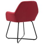 vidaXL Chaises à manger lot de 4 rouge bordeaux tissu