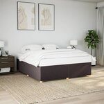 vidaXL Cadre de lit sans matelas marron foncé 200x200 cm tissu