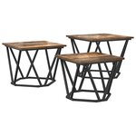 vidaXL Table basse 3 Pièces Chêne fumé 50 x 50 x 40 cm