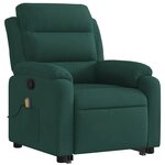 vidaXL Fauteuil de massage inclinable Vert foncé Velours
