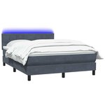 vidaXL Sommier à lattes de lit et matelas et LED gris foncé 140x210cm velours
