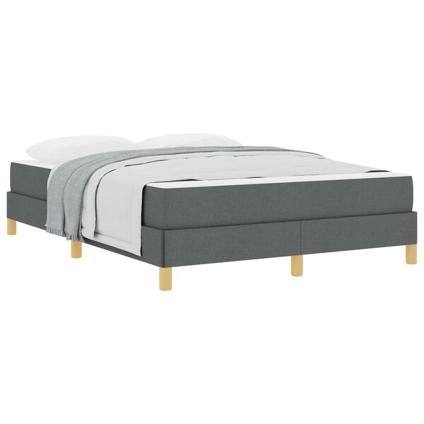 vidaXL Lit à ressorts avec matelas Gris foncé 140 x 200 cm tissu