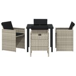 vidaXL Ensemble repas 5 pièces avec coussins gris clair polyrotin