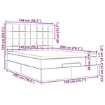 vidaXL Cadre de lit ottoman avec matelas gris foncé 140x200 cm velours