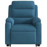 vidaXL Fauteuil inclinable électrique bleu velours