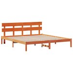 vidaXL Cadre de lit Marron 200 x 200 cm Bois de pin massif