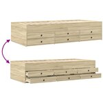 vidaXL Lit de jour et tiroirs chêne sonoma 90x190 cm bois d'ingénierie