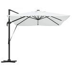 vidaXL Parasol Roma à Bras Déporté Beige et Noir 352 x 251 x 265 cm