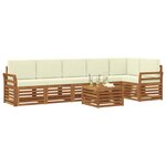vidaXL Ensemble de canapés d'extérieur 7 pc Naturel et Crème Polyester