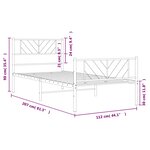 vidaXL Cadre de lit métal avec tête de lit/pied de lit noir 107x203 cm