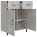 vidaXL Buffet gris béton 69 5x34x90 cm bois d'ingénierie