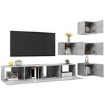 vidaXL Ensemble de meubles TV 6 Pièces Gris béton Bois d'ingénierie