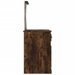 vidaXL Coiffeuse et miroir chêne fumé 90x50x132 5 cm bois d'ingénierie