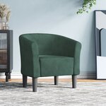 vidaXL Chaise cabriolet vert foncé velours