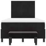 vidaXL Lit à ressorts avec matelas Noir 120 x 190 cm Velours