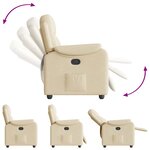 vidaXL Fauteuil inclinable Crème Tissu