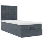 vidaXL Cadre de lit ottoman avec matelas gris foncé 90x190 cm velours