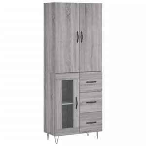 vidaXL Buffet haut Sonoma gris 69 5x34x180 cm Bois d'ingénierie