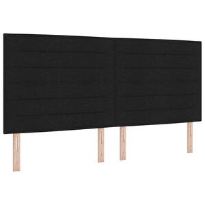 vidaXL Tête de lit Autre avec tête de lit Noir 200 cm tissu
