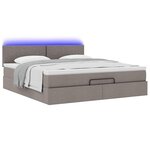 vidaXL Lit ottoman avec matelas et LED Taupe 180x200cm tissu