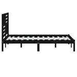 vidaXL Cadre de lit sans matelas noir bois de pin massif 140x190 cm