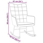 vidaXL Chaise à bascule Gris foncé Velours
