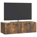 vidaXL Meuble TV mural Chêne fumé 99 x 41 x 30 cm Bois d'ingénierie