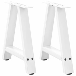 vidaXL Pieds de table basse en forme de A  2 pièces  blanc  38 x (42-43) cm  acier