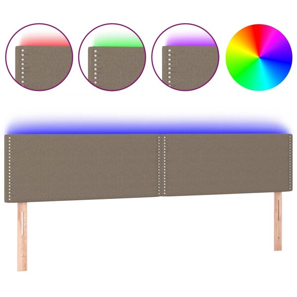 vidaXL Tête de lit à LED Taupe 160x5x78/88 cm Tissu