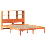 vidaXL Lit bibliothèque sans matelas cire marron 160x200 cm pin massif