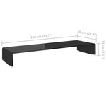 vidaXL Meuble TV/support pour moniteur 110x30x13 cm verre noir