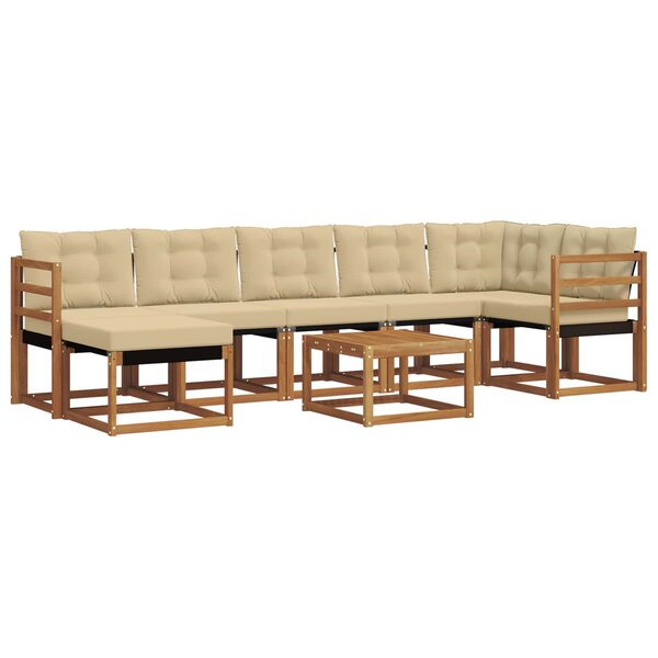vidaXL Ensemble de canapés d'extérieur 8 pc Naturel et Beige