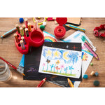 Set x 15 crayons multi-talents woody 3 in 1 + 1 taille-crayon + 1 plateau de rangement stabilo