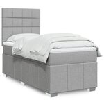 vidaXL Sommier à lattes de lit avec matelas gris clair 80x200 cm tissu