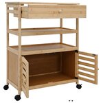 vidaXL Chariot de Cuisine avec Roues Naturel 59 5 x 36 x 82 cm Bambou