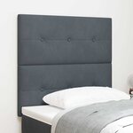 Tête de lit capitonnée gris foncé 100 cm en velours