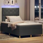 vidaXL Lit à ressorts avec matelas Gris foncé 120 x 200 cm tissu