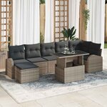 vidaXL Ensemble de canapé de jardin avec coussin 8 Pièces Gris