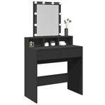 vidaXL Coiffeuse avec LED noir 80x41x144 5 cm
