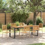 vidaXL Ensemble de salle à manger pour jardin 7 Pièces Beige et Marron