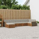 vidaXL Ensemble de canapés d'extérieur 7 pc Naturel et gris clair