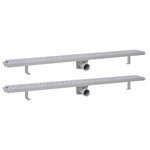 vidaXL Drain de douche linéaire 2 Pièces 1030 x 140 mm Acier inoxydable