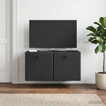 vidaXL Meuble TV mural 59 5 x 31 x 30 cm Noir Bois d'ingénierie