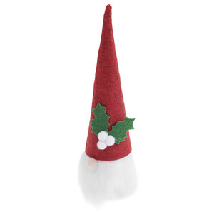 Lutin de Noël en feutrine rouge 16 5 cm