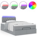 vidaXL Lit ottoman avec matelas gris clair 120x190 cm tissu