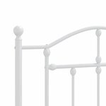 vidaXL Cadre de lit métal sans matelas et pied de lit blanc 100x200 cm