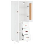 vidaXL Buffet haut Blanc 69 5x34x180 cm Bois d'ingénierie